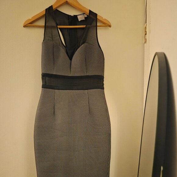 Asos Black Mesh Scuba Dress - Picture 2 of 3